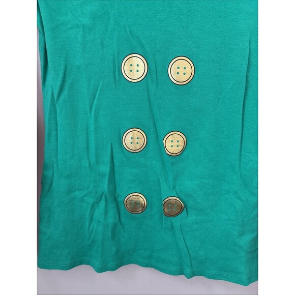 Wondershop Women’s Medium Elf Pajama Top Green Holiday Long Sleeve - Picture 4 of 6